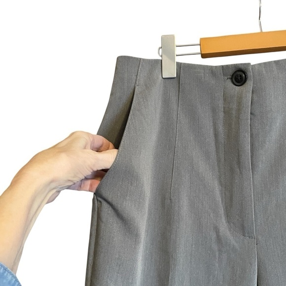 Zara Grey Dress Pants-Front zip-Waistband less-Wide leg Size XL-NWT - Picture 2 of 9